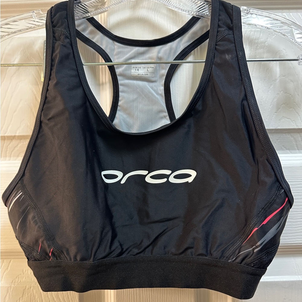 Orca Support Bra Women's L Black Run Triathlon Sports EUC Worn Once